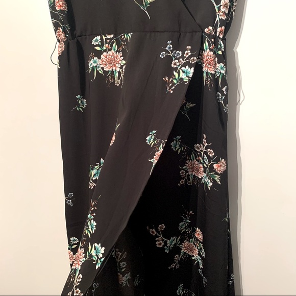 Black Floral Wrap Dress - Picture 8 of 10
